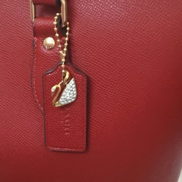 Coach  Red Leather Tote with Snap Wallet - Picture 2 of 8